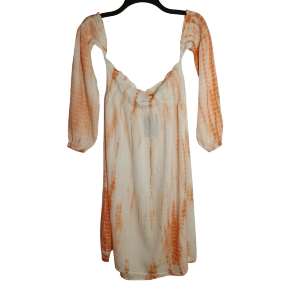 NWT Body Glove Apricot Tie Dye Off Shoulder Cover Up Dress Medium Beach Resort B - Picture 2 of 7